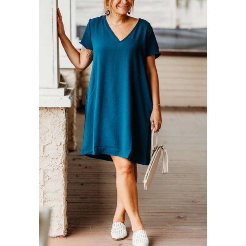 Soft Surroundings Dress 1X Short Sleeve Cotton Modal Stretch Washable NEW